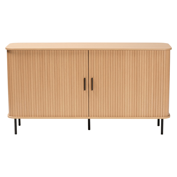 Baxton Studio Lucia Fluted Wood Sideboard Cabinet