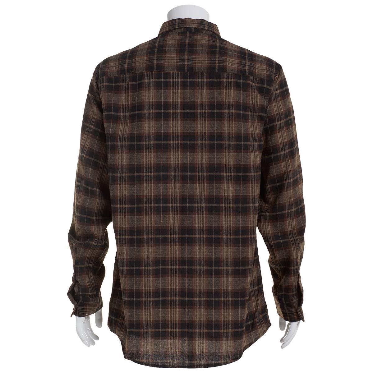 Mens Big & Tall Mountain Ridge Flannel Shirt - Chocolate/Sienna