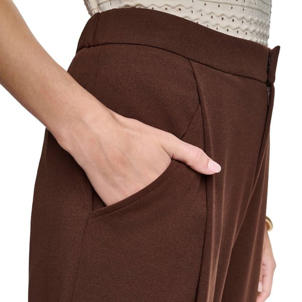 Womens Halston Solid Constructed Straight Leg Dress Pants