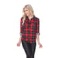 Womens White Mark Oakley Stretch Plaid Casual Button Down Top - image 2