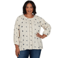 Plus Size Ruby Rd. English Countryside Button Front Floral Blouse - image 1