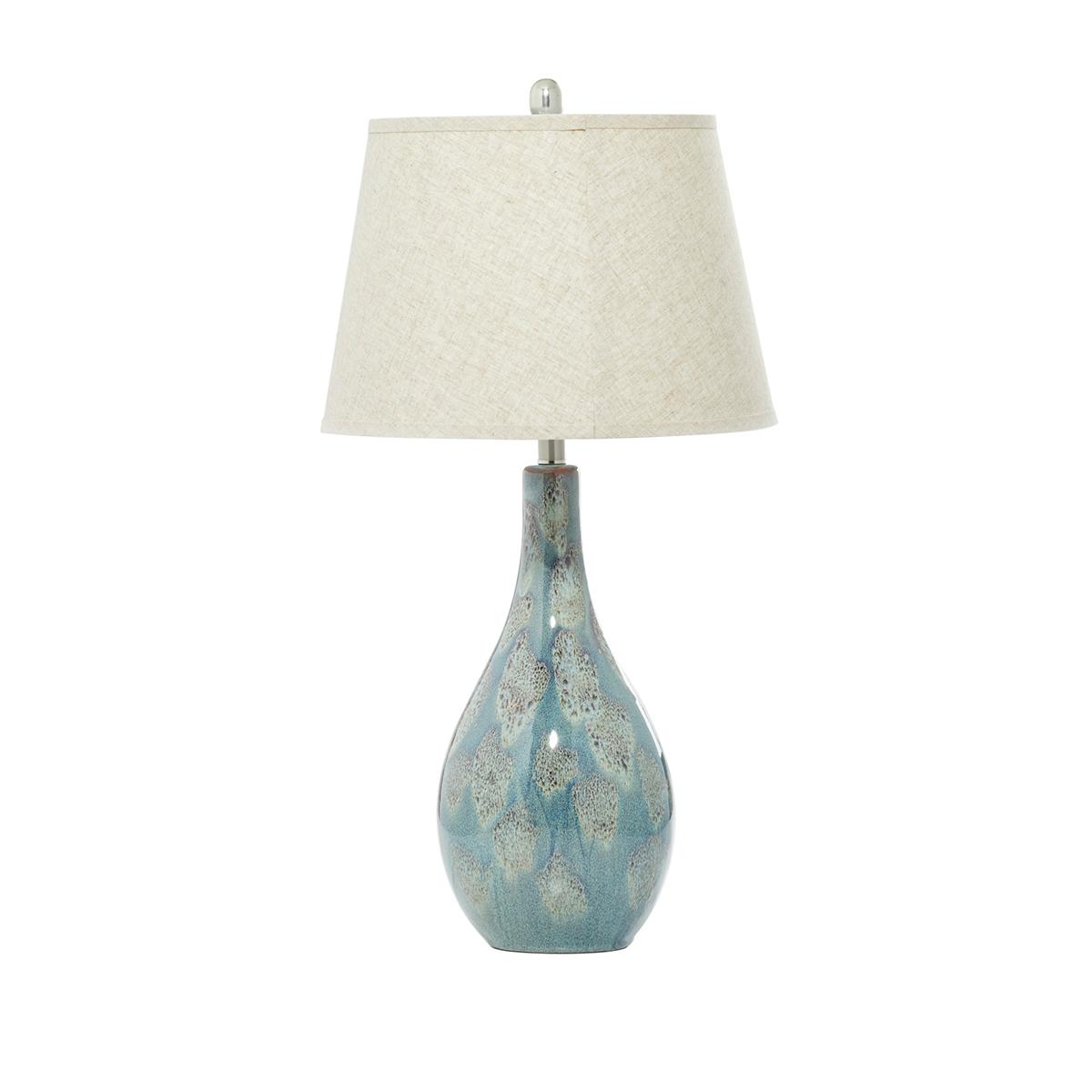 9th & Pike(R) Ceramic Round Blue Table Lamp - Set of 2