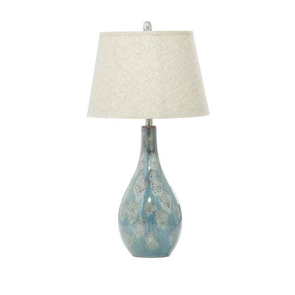 9th & Pike(R) Ceramic Round Blue Table Lamp - Set of 2