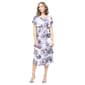 Petite SLNY Print Chiffon Tier Embroidered Trim Midi - image 1