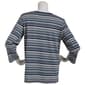 Plus Size Hasting & Smith 3/4 Sleeve Stripe Open Crew Neck Top - image 5