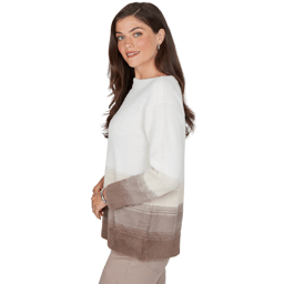 Petite Ruby Rd. Mythical Long Sleeve Ombre Eyelash Sweater