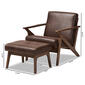 Baxton Studio Bianca Faux Leather Arm Chair and Ottoman Set - image 8