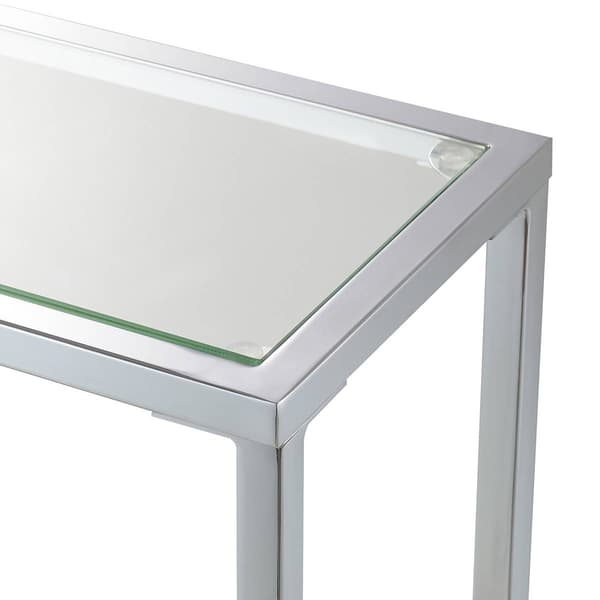 Convenience Concepts Nadia Glass Chrome Entryway Hall Table