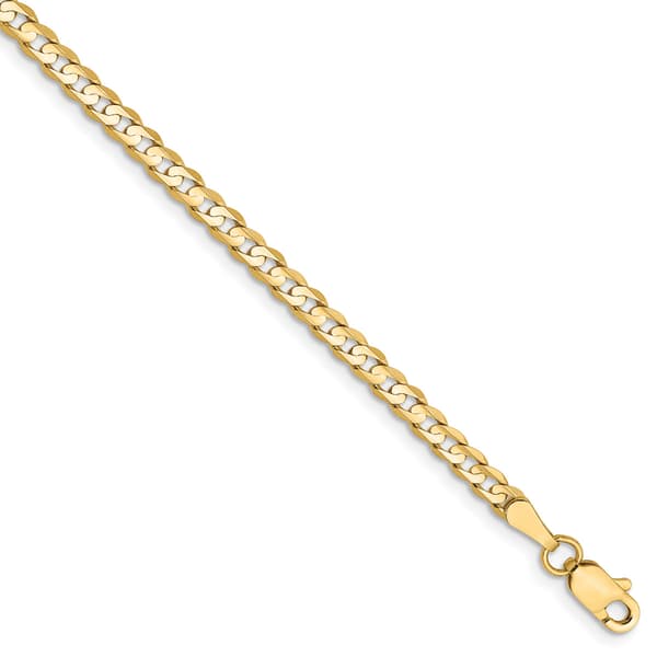 Mens Gold Classics&#40;tm&#41; 3mm. 14k Open Concave Curb Chain Bracelet - image 