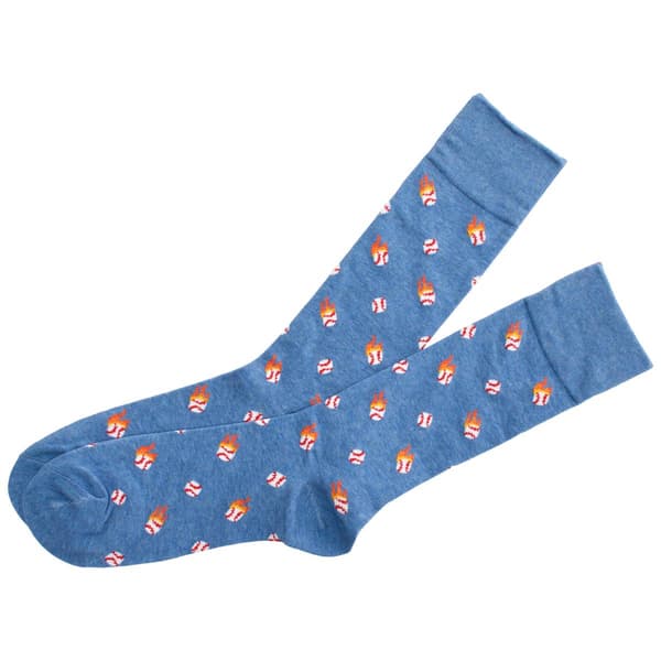 Mens Davco(R) Fire Baseballs Crew Socks - image 