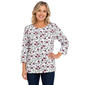 Petite Hasting & Smith 3/4 Sleeve Loft Floral Crew Neck Tee - image 1