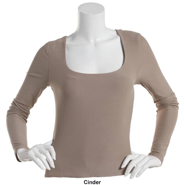 Juniors Derek Heart Everly Long Sleeve Double Layer Tee
