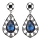 Roman Silver-Tone  Hematite Pear Marcasite Filigree Drop Earrings - image 1
