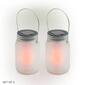 Alpine Solar Jar Glass Lantern w/ LED Dancing Flame - Set of 2 - image 1