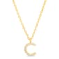 Sterling Silver Gold C Initial Cubic Zirconia Necklace - image 1