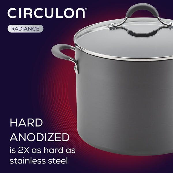 Circulon&#174; Radiance 10qt. Hard-Anodized Non-Stick Wide Stockpot