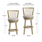 HH2 Home Garlington Wood Swivel Windsor Adjustable Height Stool - image 6