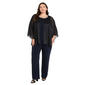Plus Size R&M Richards Mock 2Pc Crinkle Capelet Pants Set - image 1