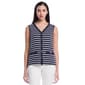Womens Rafaella(R) Sleeveless Striped Button Front With Pockets Top - image 1
