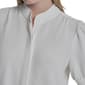 Womens DKNY Elbow Puff Sleeve Solid Button Front Blouse - image 4