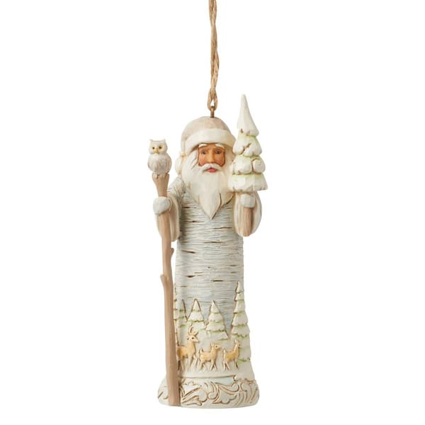 Jim Shore Heartwood Creek Woodland Birch Santa Christmas Ornament - image 