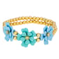 Ashley Cooper(tm) Blue Multi Flower 2 Row Stretch Bracelet - image 1