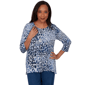 Petite Alfred Dunner Classics 3/4 Sleeve Leopard Blouse - image 1