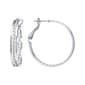 Silver-Plated 32mm Hoop Earrings with Twist Center - image 1