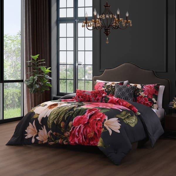 Bebejan(R) Flower Garland Cotton 5pc. Reversible Comforter Set - image 