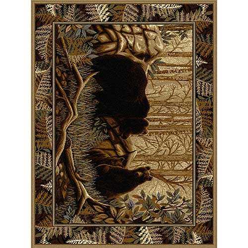 Tayse Nature Fern Bear Lodge Area Rug - Beige - image 