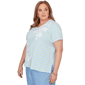 Plus Size  Alfred Dunner Caribbean Blues Stripe Floral Tee - image 3