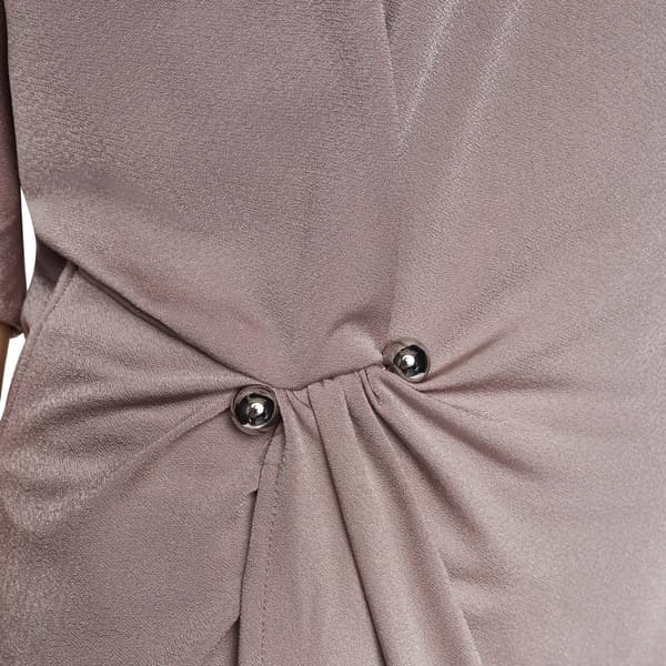 Womens Halston Elbow Sleeve Solid Side Cinch Blouse