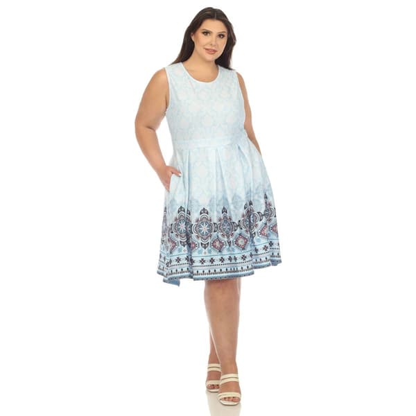 Plus Size White Mark Fit & Flare Knee Length Dress - image 