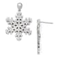 Sterling Silver & CZ Snowflake Dangle Earrings - image 1