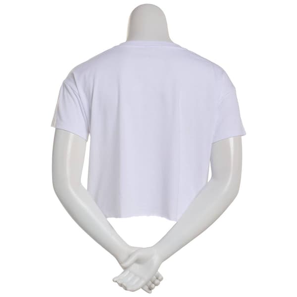 Juniors No Comment Oversized New York Raw Hem Tee