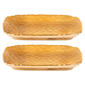 Home Essentials S/2 8 In Gld Hammered Rect Trays - image 1