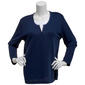 Petite Hasting & Smith Long Sleeve Satin Trim Two In One Tee - image 1