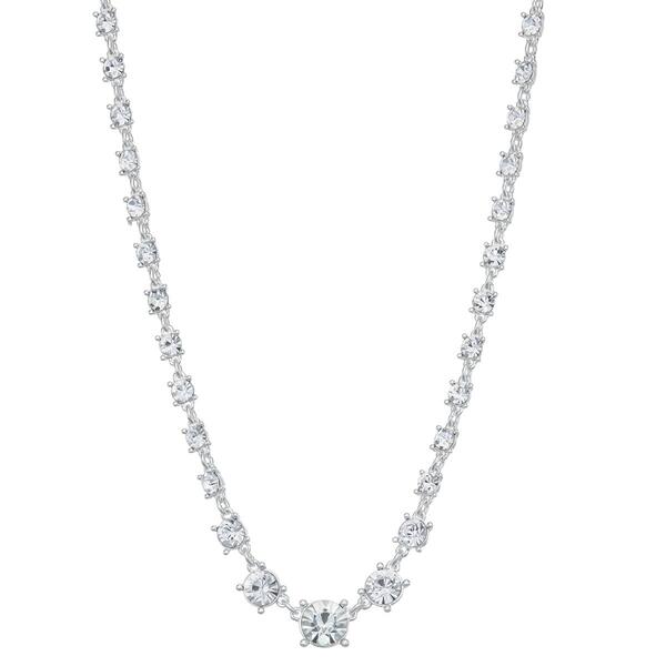 You''re Invited Silver-Tone Crystal Stone Collar Necklace - image 