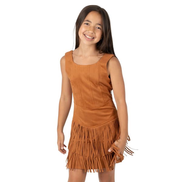 Girls &#40;7-16&#41; Rare Editions Cowgirl Boot Sweater & Fringe Dress