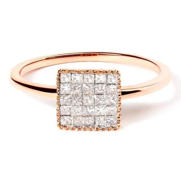 Haus of Brilliance 10kt. Rose Gold 1/3ctw. Diamond Square Ring