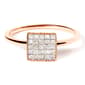 Haus of Brilliance 10kt. Rose Gold 1/3ctw. Diamond Square Ring - image 1