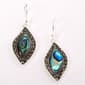 Marsala Marcasite & Paua Shell Earwire Earrings - image 1