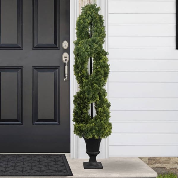 Northlight Seasonal 4.5ft. Artificial Cedar Spiral Topiary Tree
