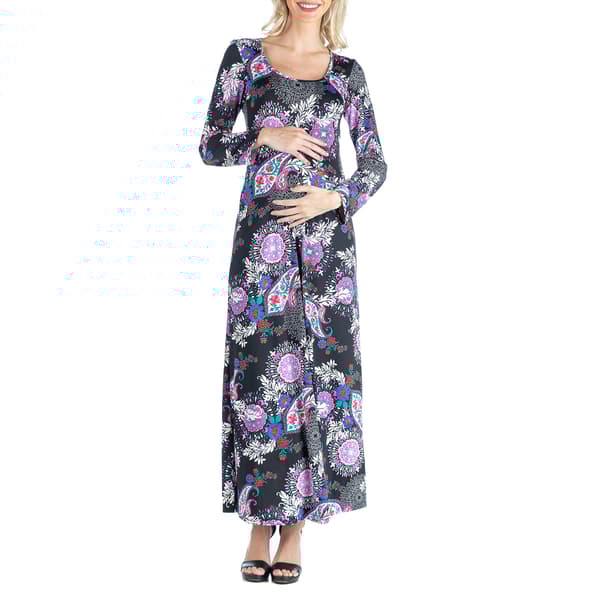 Womens 24/7 Comfort Apparel Paisley Maternity A-Line Dress