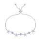 Gianni Argento Starfish Adjustable Bracelet - Silver/Purple - image 1