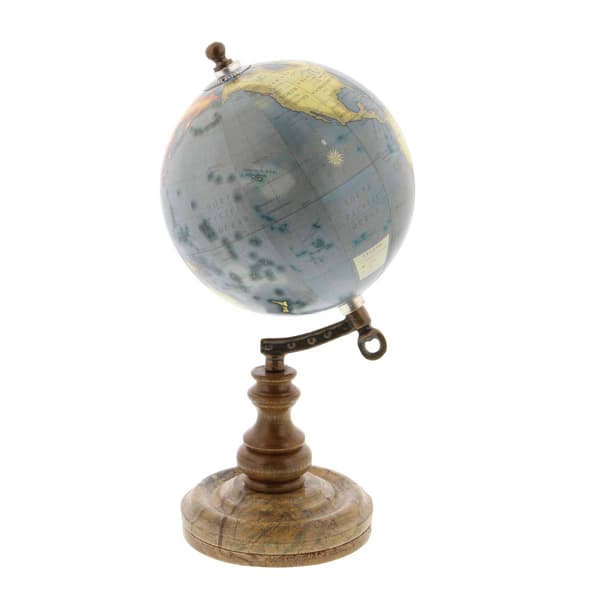 9th & Pike® Brown Marble And Metal Globe