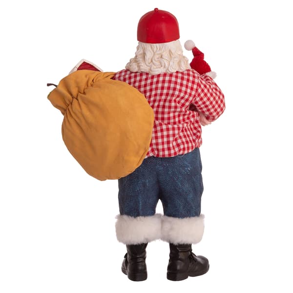 Kurt S. Adler 10.5in. Fabrich&#233; Farmer Santa Figurine