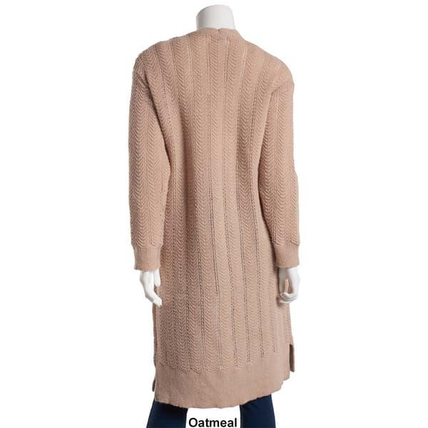Juniors Poof! Cuddly Yarn Duster w/Side Slit