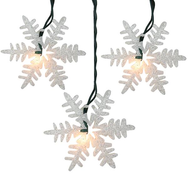 Northlight Seasonal 6ft. Glittered Snowflake Christmas Light Set - image 