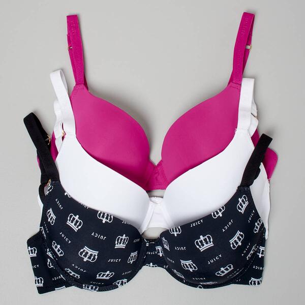 Juniors Juicy Couture 3pk. Light Push Up Micro Bra JC4603-3PKBE - image 